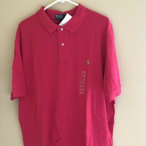 NEW POLO Ralph Lauren Mens Pink Polo Shirt 2XL XXL